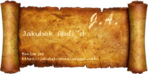Jakubek Abád névjegykártya